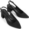 imageGreatonu Womens Slingback Block Heel Pointed Toe Dress Pumps ShoesBlack
