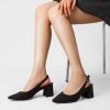 imageGreatonu Womens Slingback Block Heel Pointed Toe Dress Pumps ShoesBlack