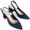 imageGreatonu Womens Slingback Block Heel Pointed Toe Dress Pumps ShoesNavy