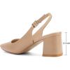imageGreatonu Womens Slingback Block Heel Pointed Toe Dress Pumps ShoesNude
