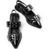 imageGreatonu Womens Slingback Flats Buckle Pointed Closed Toe Flat Shoes Comfortable Low Block Heel Mary Jane Casual Party Dressy ShoesBlack Patent Mary Jane