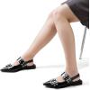 imageGreatonu Womens Slingback Flats Buckle Pointed Closed Toe Flat Shoes Comfortable Low Block Heel Mary Jane Casual Party Dressy ShoesBlack Patent Mary Jane