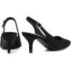 imageGreatonu Womens Slingback Kitten Heel Pointed Toe Dress Pumps ShoesBlackSuede