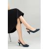 imageGreatonu Womens Slingback Kitten Heel Pointed Toe Dress Pumps ShoesBlueSuede