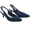 imageGreatonu Womens Slingback Kitten Heel Pointed Toe Dress Pumps ShoesBlueSuede