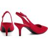 imageGreatonu Womens Slingback Kitten Heel Pointed Toe Dress Pumps ShoesRedSuede