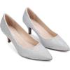imageGreatonu Womens Slingback Kitten Heel Pointed Toe Dress Pumps ShoesSliver Glitter 2