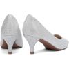 imageGreatonu Womens Slingback Kitten Heel Pointed Toe Dress Pumps ShoesSliver Glitter 2