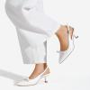 imageGreatonu Womens Slingback Kitten Heel Pointed Toe Dress Pumps ShoesWhitebow Tie
