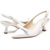 imageGreatonu Womens Slingback Kitten Heel Pointed Toe Dress Pumps ShoesWhitebow Tie