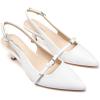 imageGreatonu Womens Slingback Kitten Heel Pointed Toe Dress Pumps ShoesWhitemary Jane