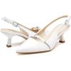 imageGreatonu Womens Slingback Kitten Heel Pointed Toe Dress Pumps ShoesWhitemary Jane