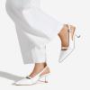imageGreatonu Womens Slingback Kitten Heel Pointed Toe Dress Pumps ShoesWhitemary Jane