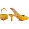 imageGreatonu Womens Slingback Kitten Heel Pointed Toe Dress Pumps ShoesYellowSuede