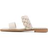 imageGreatonu Womens Square Toe Braided Flat Sandals Dressy Summer Open Toe Slides Sandals for Women 2025 Strappy Slip On Woven SandalsBeige2