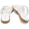 imageGreatonu Womens Square Toe Braided Flat Sandals Dressy Summer Open Toe Slides Sandals for Women 2025 Strappy Slip On Woven SandalsWhite