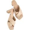 imageGreatonu Womens Square Toe Summer Heels Mules Cross Strap Slip on 25 Inch kitten Heeled SandalsBeige Qulited