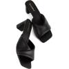 imageGreatonu Womens Square Toe Summer Heels Mules Cross Strap Slip on 25 Inch kitten Heeled SandalsBlack Quilted 2