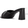 imageGreatonu Womens Square Toe Summer Heels Mules Cross Strap Slip on 25 Inch kitten Heeled SandalsBlack Quilted 2