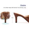 imageGreatonu Womens Square Toe Summer Heels Mules Cross Strap Slip on 25 Inch kitten Heeled SandalsBrown