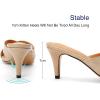 imageGreatonu Womens Square Toe Summer Heels Mules Cross Strap Slip on 25 Inch kitten Heeled SandalsNude