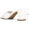 imageGreatonu Womens Square Toe Summer Heels Mules Cross Strap Slip on 25 Inch kitten Heeled SandalsWhite Block Heel