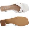 imageGreatonu Womens Square Toe Summer Heels Mules Cross Strap Slip on 25 Inch kitten Heeled SandalsWhite Block Heel