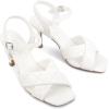 imageGreatonu Womens Square Toe heels Open Toe Slipon Sandals Heeled MulesWhite Quilted