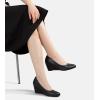 imageGreatonu Womens Wedge Pumps Closed Toe High Heel Slip on Office Dress ShoesBlack