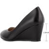 imageGreatonu Womens Wedge Pumps Closed Toe High Heel Slip on Office Dress ShoesBlack
