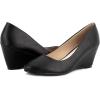 imageGreatonu Womens Wedge Pumps Closed Toe High Heel Slip on Office Dress ShoesBlack