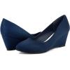 imageGreatonu Womens Wedge Pumps Closed Toe High Heel Slip on Office Dress ShoesNavy