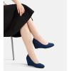 imageGreatonu Womens Wedge Pumps Closed Toe High Heel Slip on Office Dress ShoesNavy