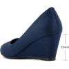 imageGreatonu Womens Wedge Pumps Closed Toe High Heel Slip on Office Dress ShoesNavy
