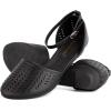 imageMaxMuxun Womens Roman Ankle Strap Cage Closed Toe Flat SandalsBlack