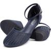 imageMaxMuxun Womens Roman Ankle Strap Cage Closed Toe Flat SandalsBlue