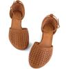imageMaxMuxun Womens Roman Ankle Strap Cage Closed Toe Flat SandalsBrown