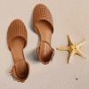 imageMaxMuxun Womens Roman Ankle Strap Cage Closed Toe Flat SandalsBrown