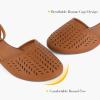 imageMaxMuxun Womens Roman Ankle Strap Cage Closed Toe Flat SandalsBrown