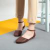 imageMaxMuxun Womens Roman Ankle Strap Cage Closed Toe Flat SandalsDark Brown1