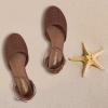 imageMaxMuxun Womens Roman Ankle Strap Cage Closed Toe Flat SandalsDark Brown1