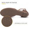 imageMaxMuxun Womens Roman Ankle Strap Cage Closed Toe Flat SandalsDark Brown1