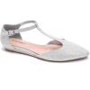 imageGreatonu Women Pointed Toe T Strap Low Wedge Dress Flat Shoes