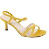 imageGreatonu Women Yellow Strappy Sandal Cross Strap Square Toe Kitten Heeled Sandals Dress Shoes Size 95