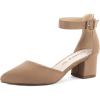 imageGreatonu Womens Ankle Strap Closed Toe Low Block Heel Wedding Dress Dorsay Pumps