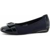 imageGreatonu Womens Ballet Flats Casual Comfort Slip On Low Wedge Dress Shoes with BuckleNavy