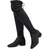 imageGreatonu Womens Over Knee High Boots Warm Winter Long Boot with Side Zipper Back Lace Fashion Thigh High BootsBlack177 Inchs