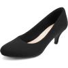 imageGreatonu Womens Round Toe Low Heel Pumps Kitten Heels Closed Toe Dress Pumps Shoes Wedding Party Shoes Work HeelsFaux Suede Black