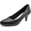 imageGreatonu Womens Round Toe Low Heel Pumps Kitten Heels Closed Toe Dress Pumps Shoes Wedding Party Shoes Work HeelsPu Matte Black