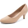imageGreatonu Womens Round Toe Low Heel Pumps Kitten Heels Closed Toe Dress Pumps Shoes Wedding Party Shoes Work HeelsPu Nude
